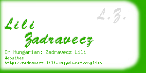 lili zadravecz business card